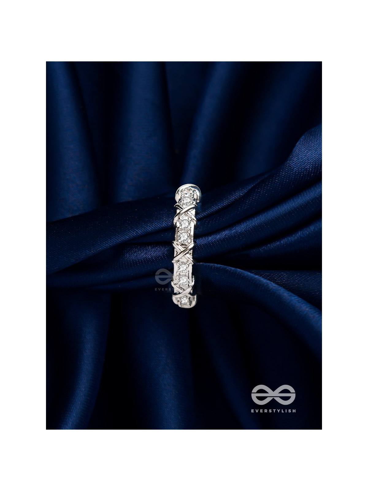 The Winter Frost - Silver Cubic Zirconia Ring (Adjustable)