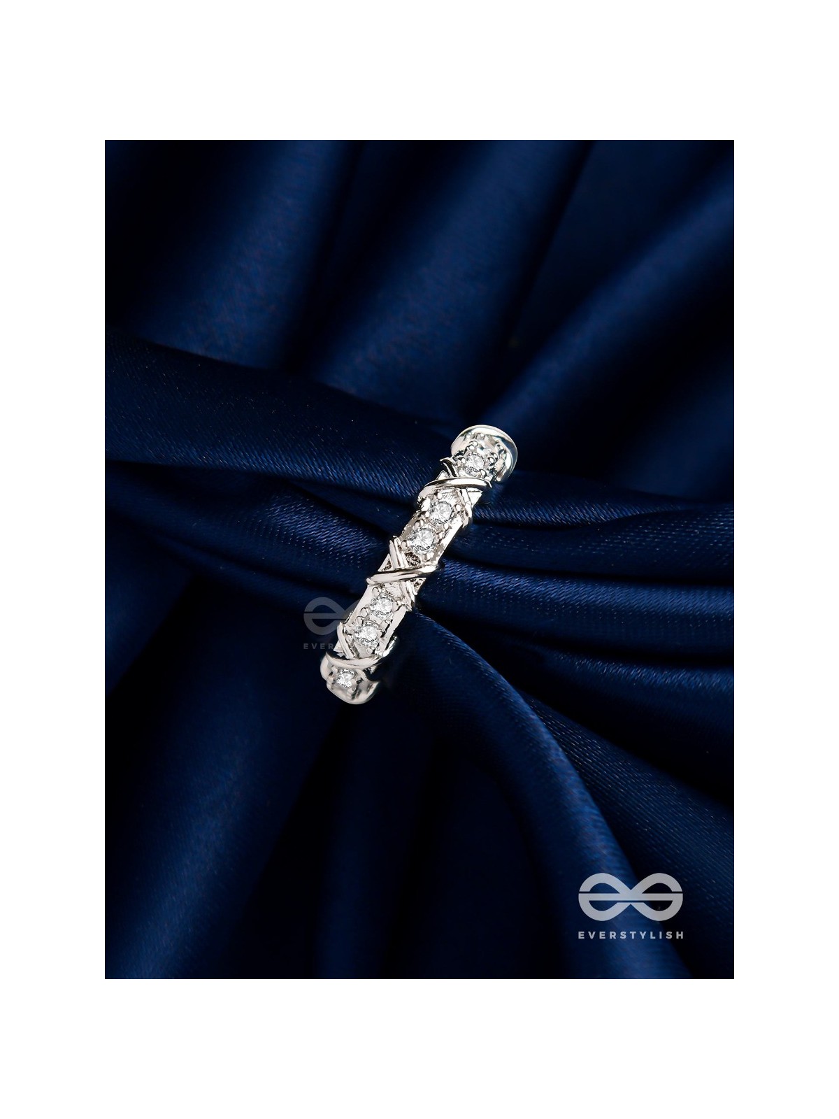 The Winter Frost - Silver Cubic Zirconia Ring (Adjustable)