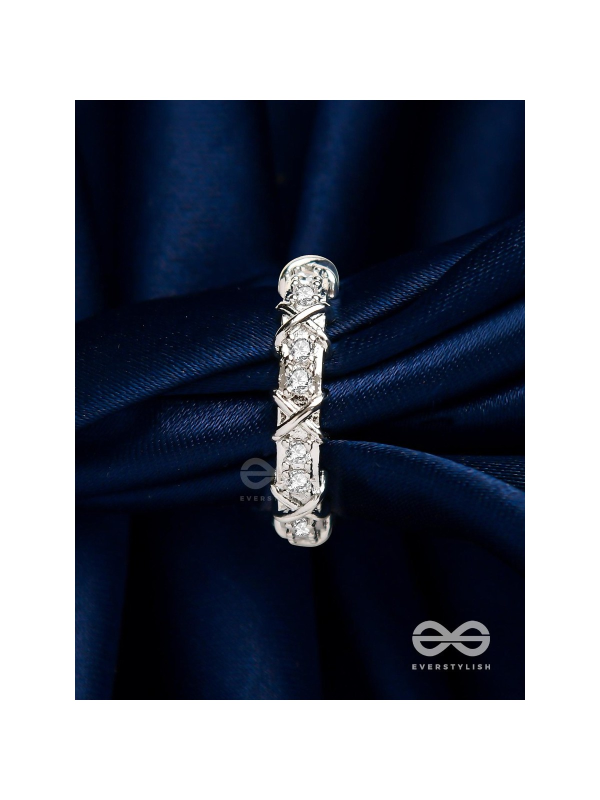 The Winter Frost - Silver Cubic Zirconia Ring (Adjustable)