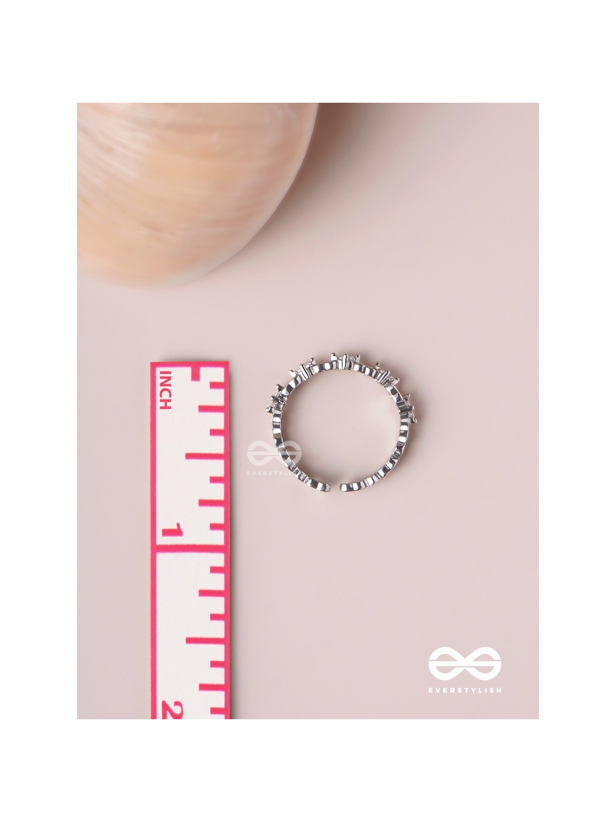 The Heart Confetti - Silver Cubic Zirconia Ring (Adjustable)