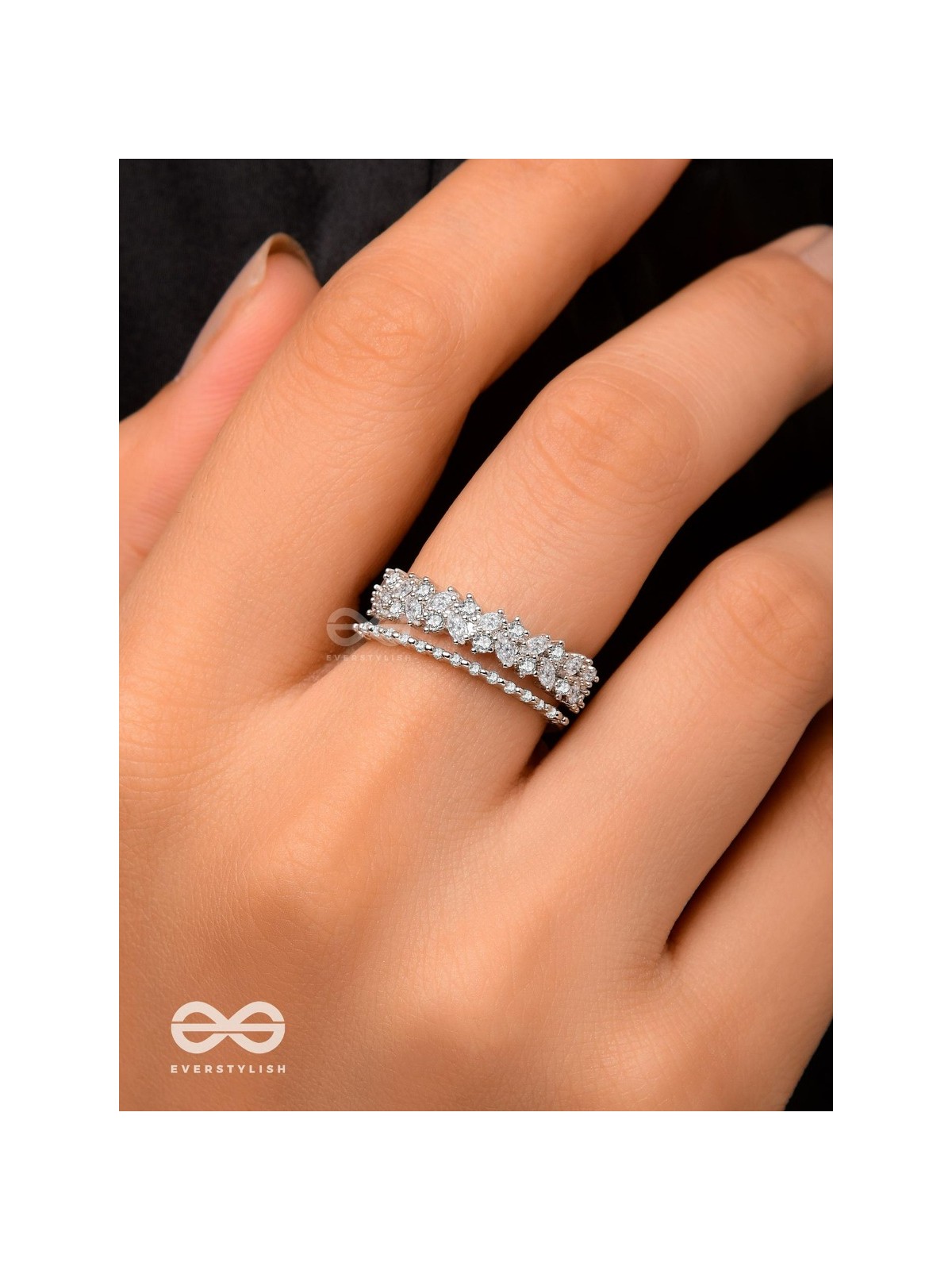 The Jewel Frost - Silver Cubic Zirconia Ring (Adjustable)