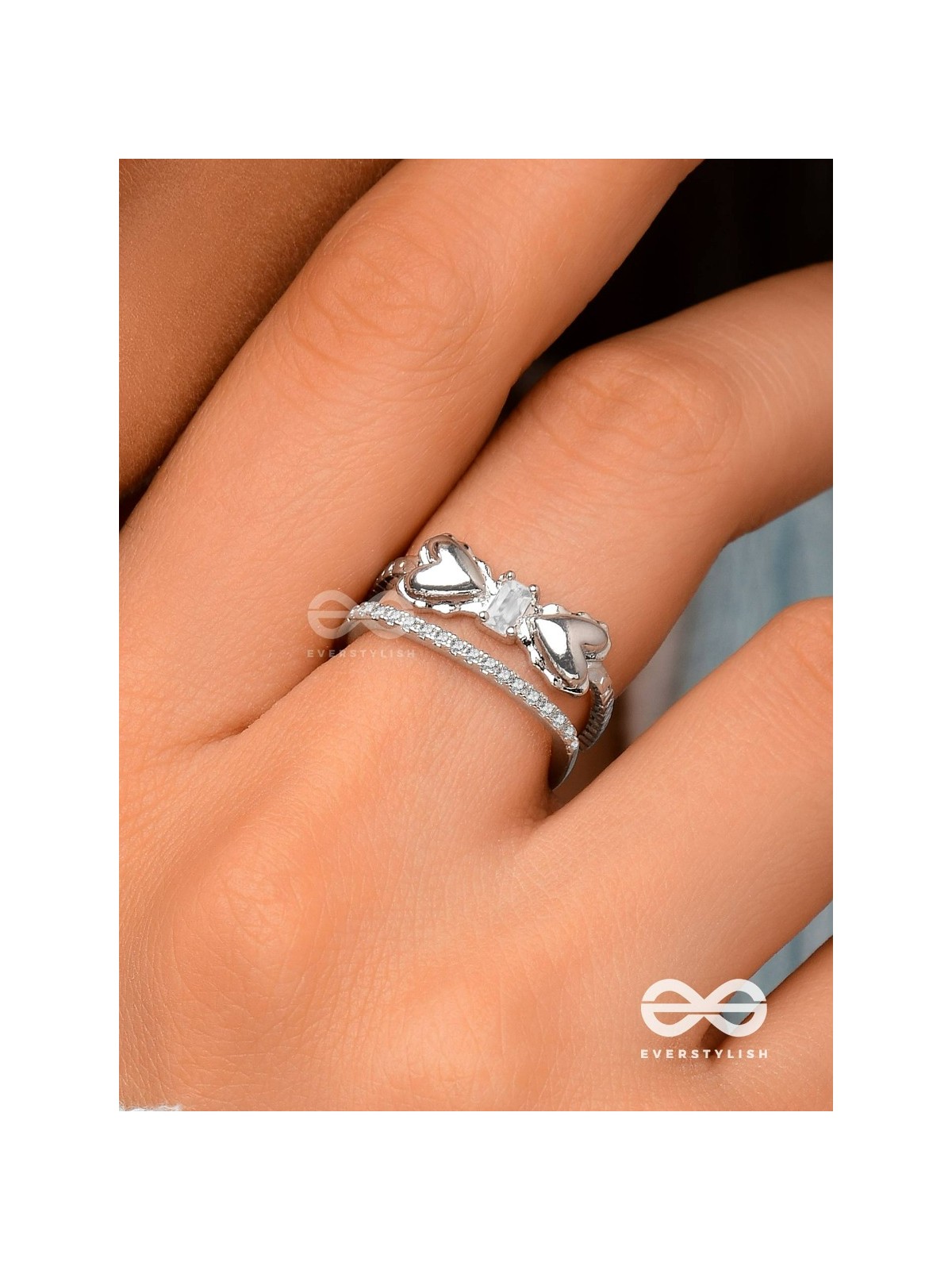 The Bow-Tiful Bliss - Silver Cubic Zirconia Ring