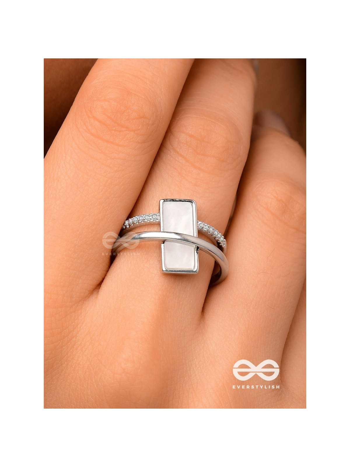 The Band Of Grace - Silver Cubic Zirconia Ring (Adjustable)