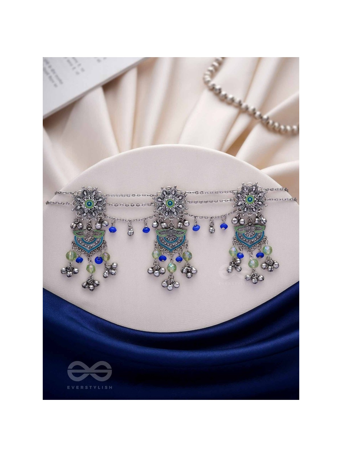 The Trinity Tales - Enamelled Oxidised Neckpiece