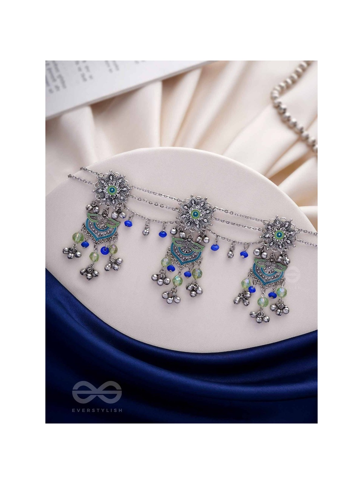 The Trinity Tales - Enamelled Oxidised Neckpiece