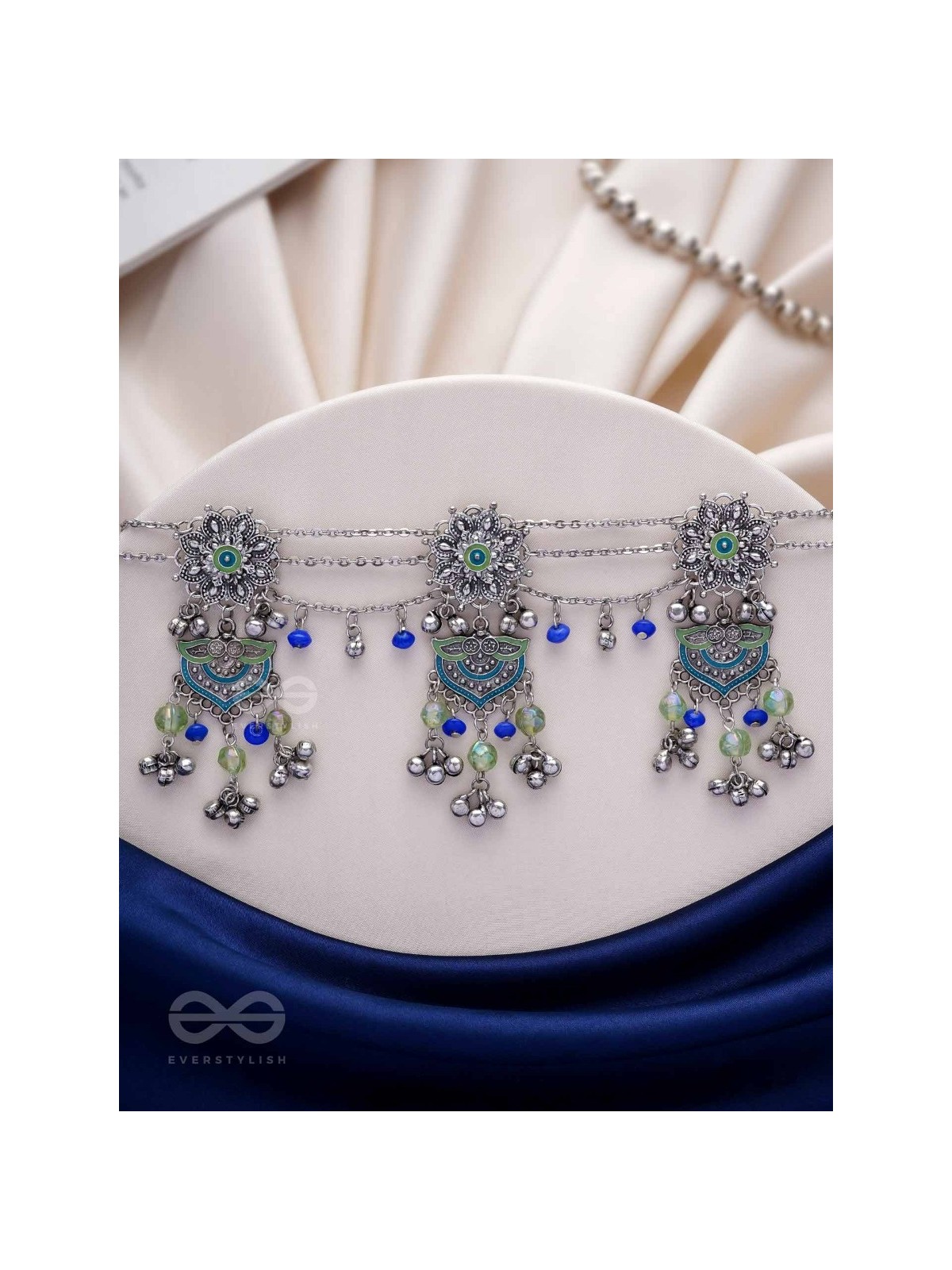 The Trinity Tales - Enamelled Oxidised Neckpiece