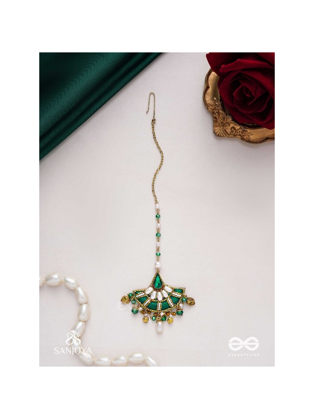 NARTAKILATA-DANCER'S VINE- MAANGTIKA WITH STONES, PEARLS, BEADS AND THREADWORK