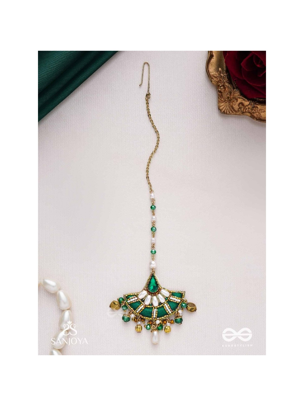 NARTAKILATA-DANCER'S VINE- MAANGTIKA WITH STONES, PEARLS, BEADS AND THREADWORK