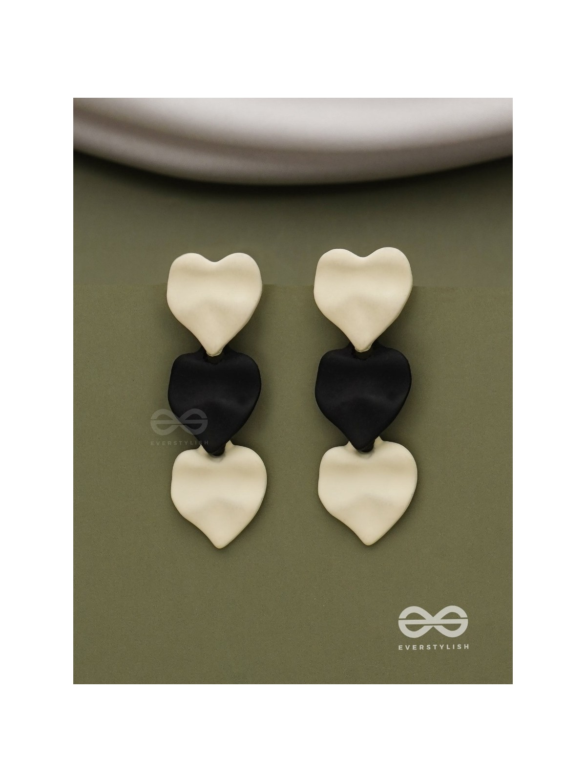 Yin Yang Hearts- Two-Tone Love Earrings