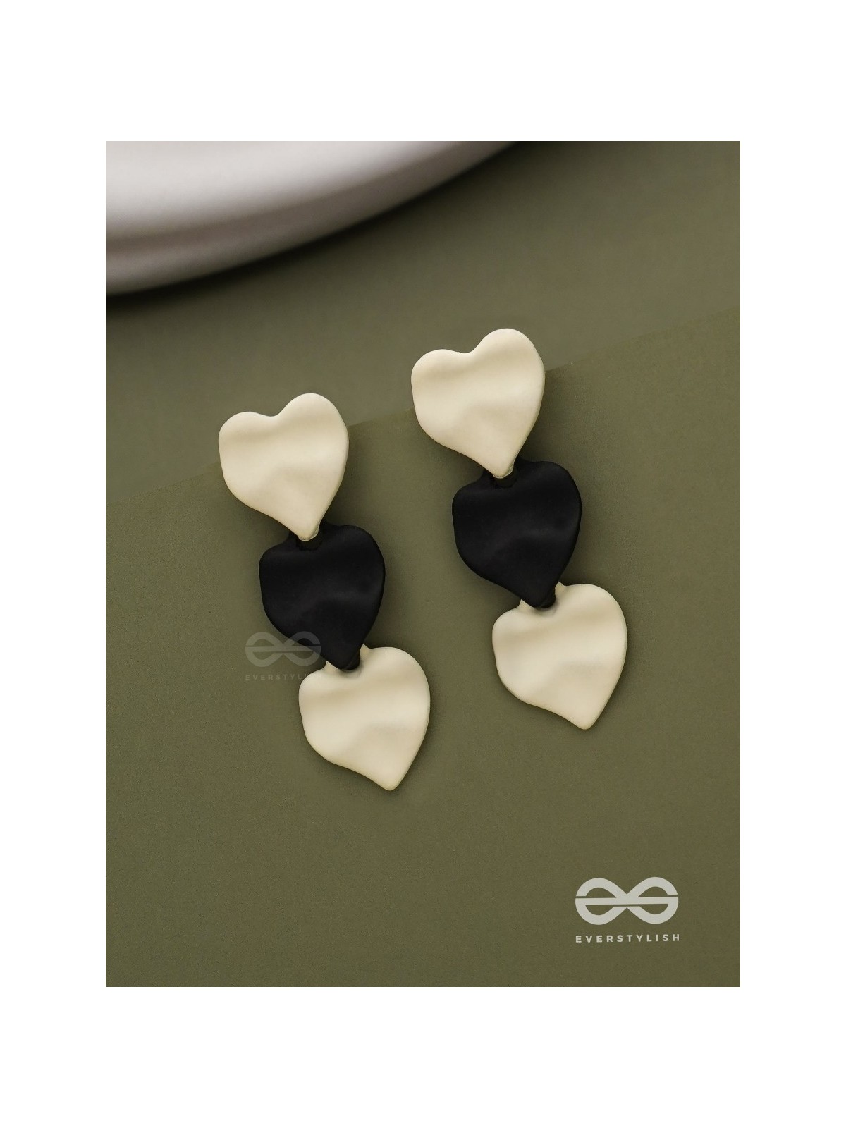 Yin Yang Hearts- Two-Tone Love Earrings