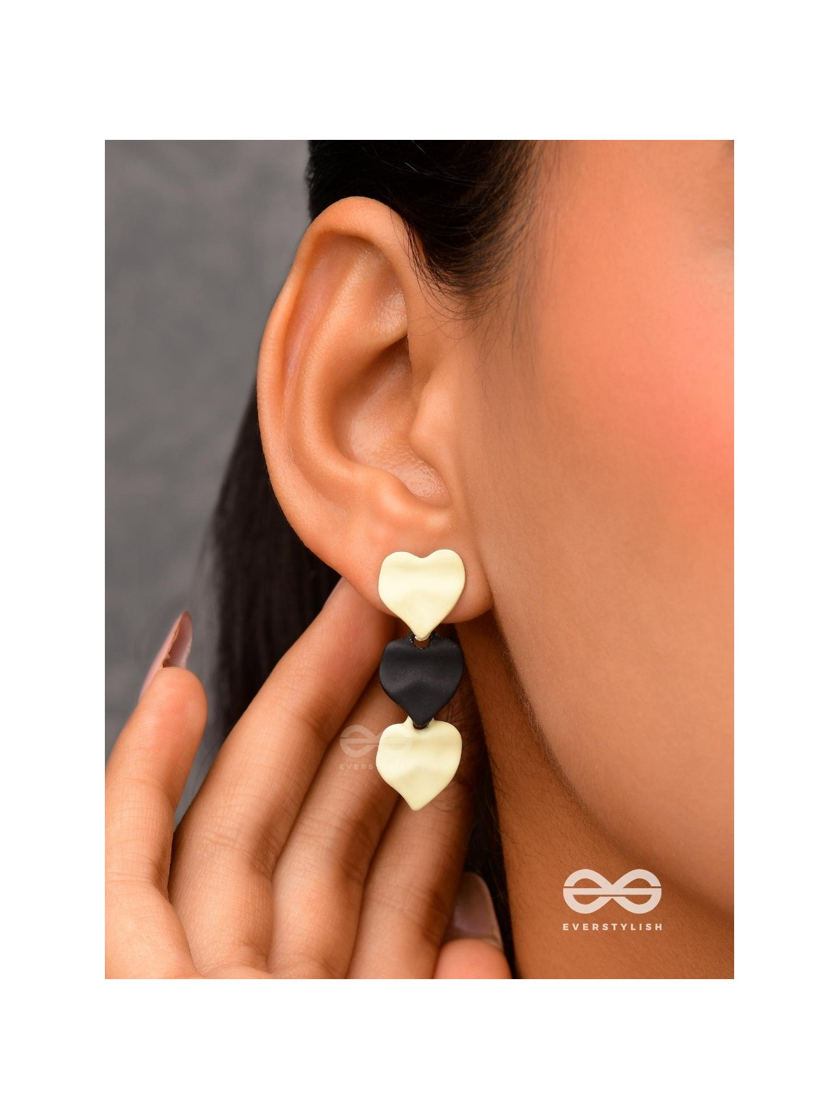 Yin Yang Hearts- Two-Tone Love Earrings