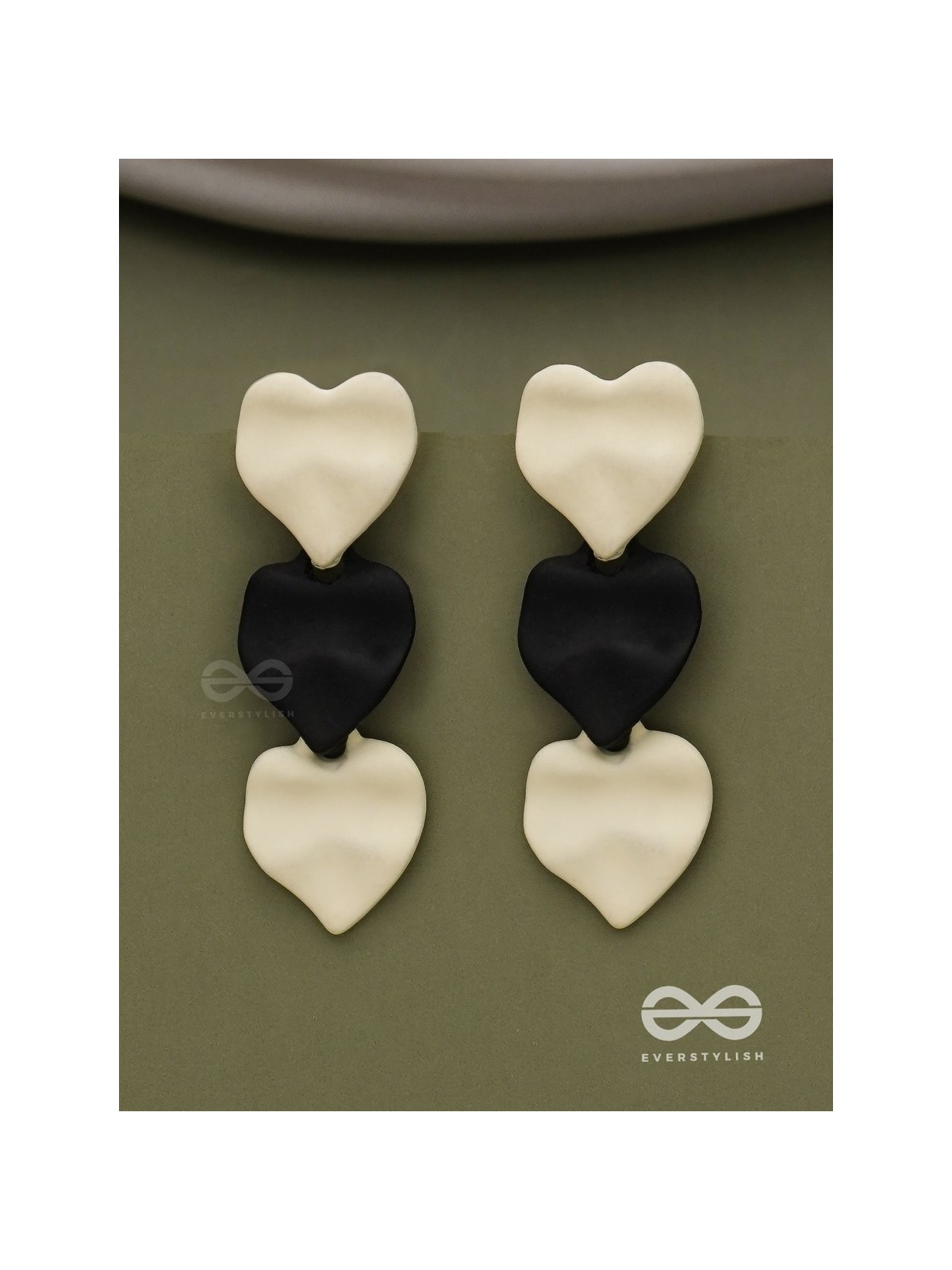 Yin Yang Hearts- Two-Tone Love Earrings