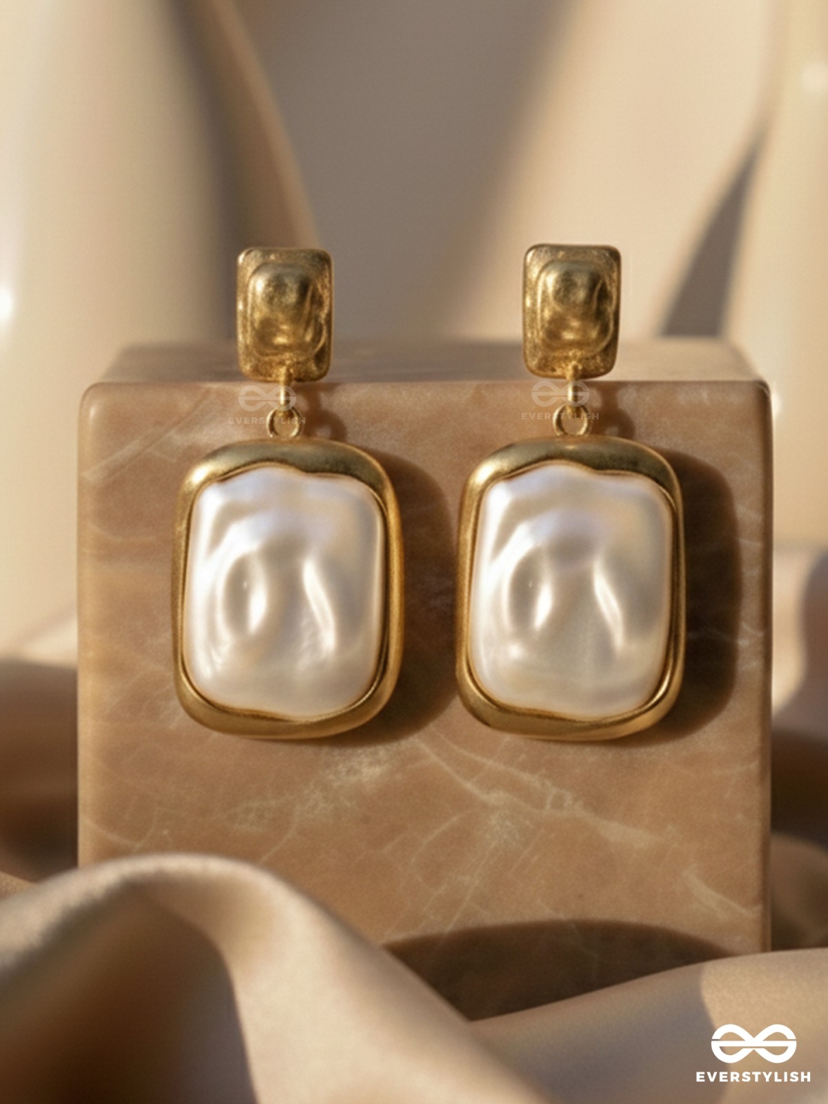 Liquid Gold- Modern Framed Earrings