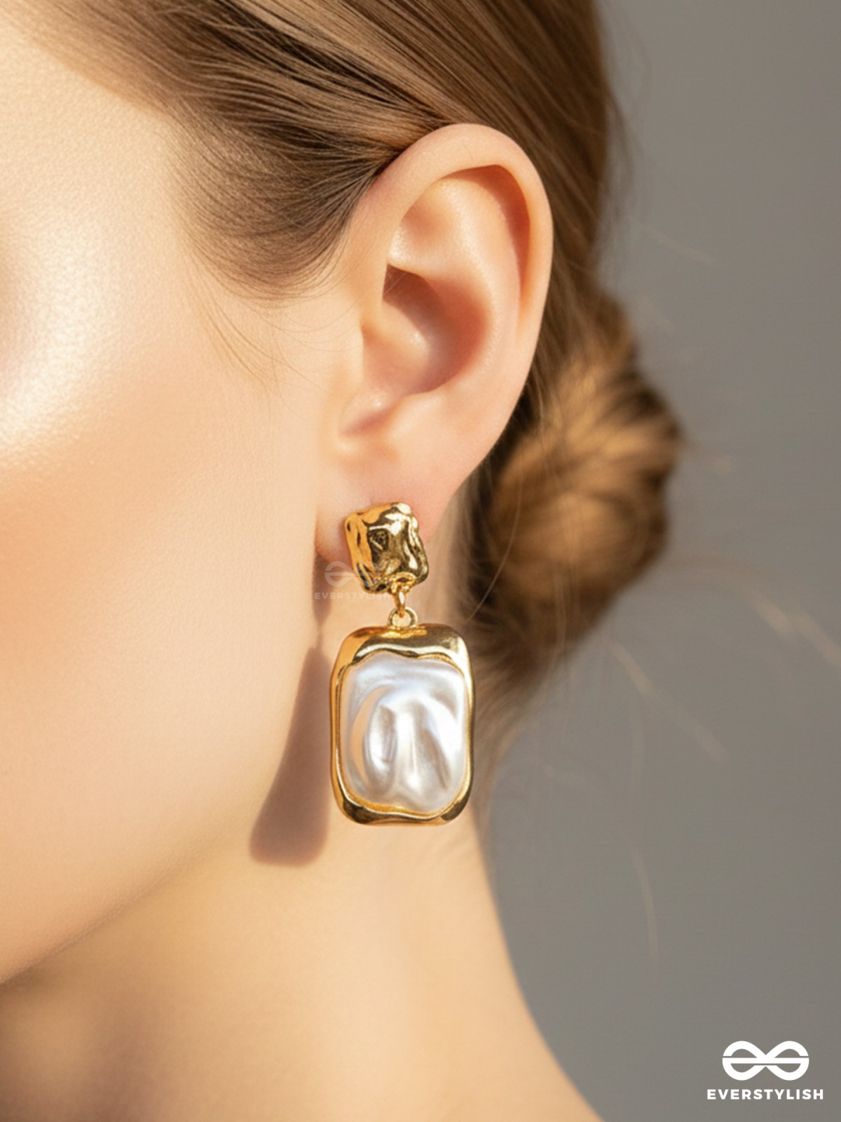 Liquid Gold- Modern Framed Earrings