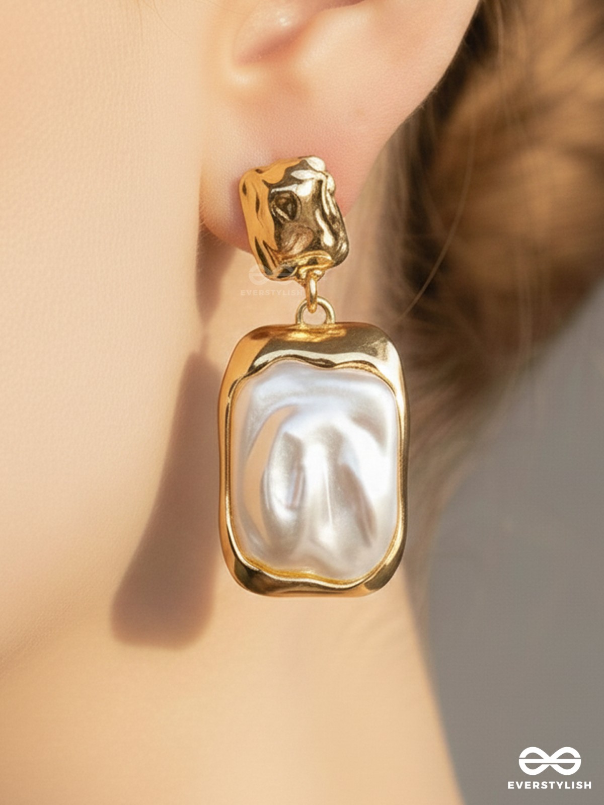 Liquid Gold- Modern Framed Earrings