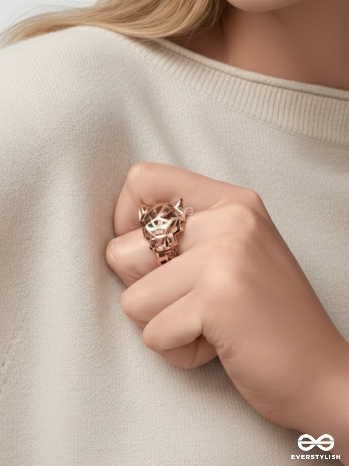 HEAR ME ROAR - 18K GOLD PLATED ANTI-TARNISH LEOPARD RING