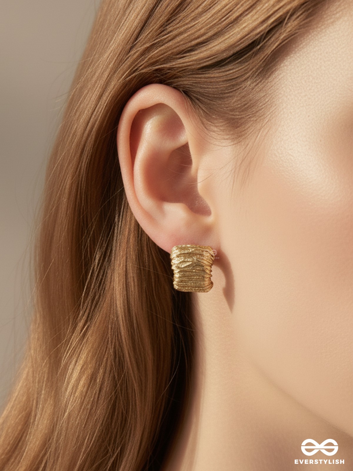 GILDED MESH- 18K GOLD PLATED ANTI-TARNISH LUXURY TEXTURED EARRINGS