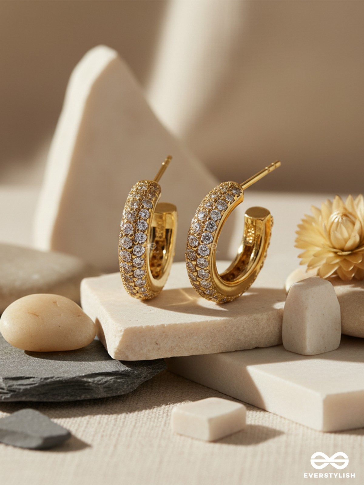 SPHERICAL MIRACLE - 18K GOLD PLATED ANTI-TARNISH LUXURY EARRINGS INLAID WITH CUBIC ZICRONIA STONES