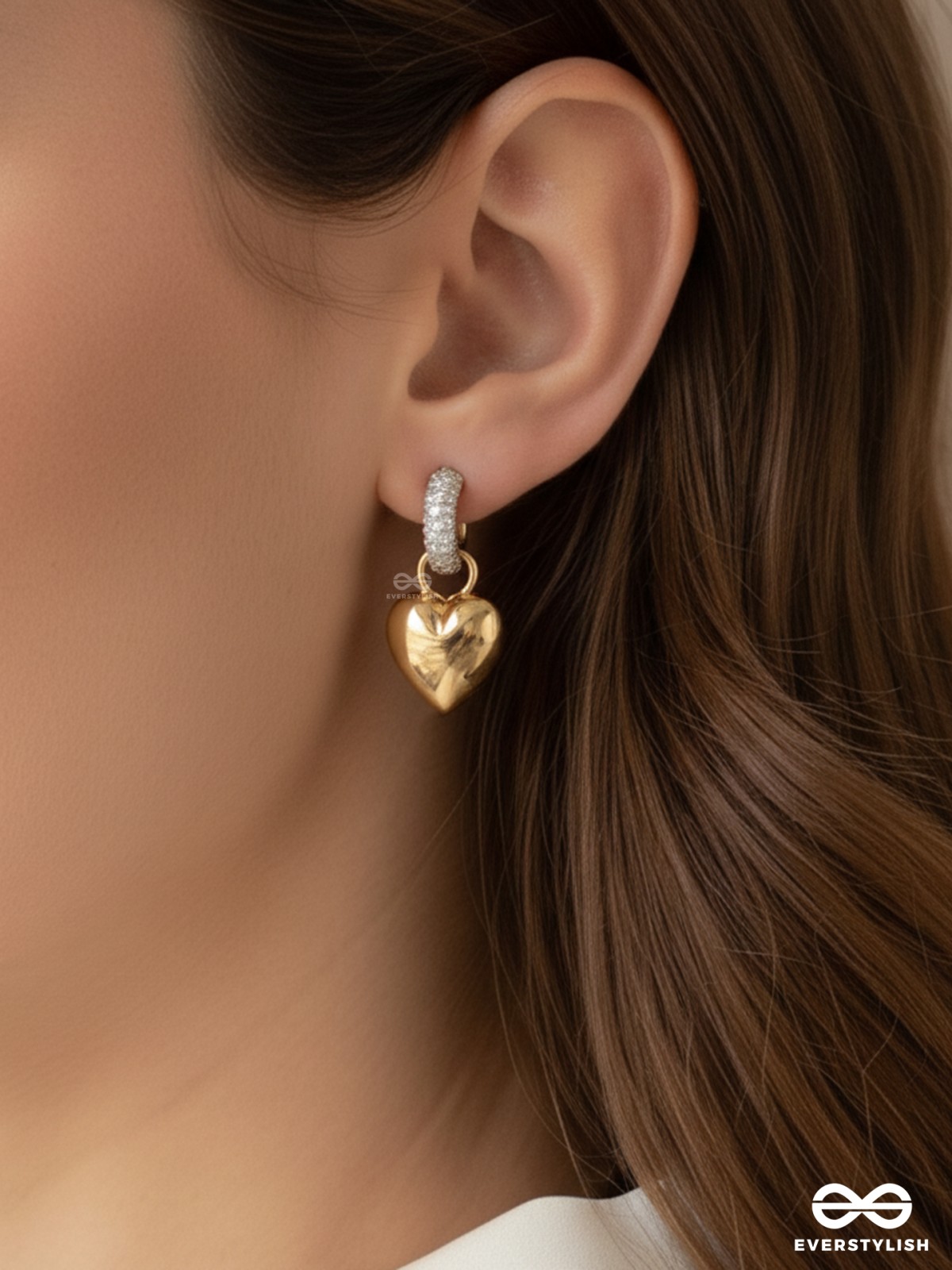 HEART GLOW - DUAL-PLATED ANTI-TARNISH HEART SHAPED LUXURY GOLDEN EARRINGS