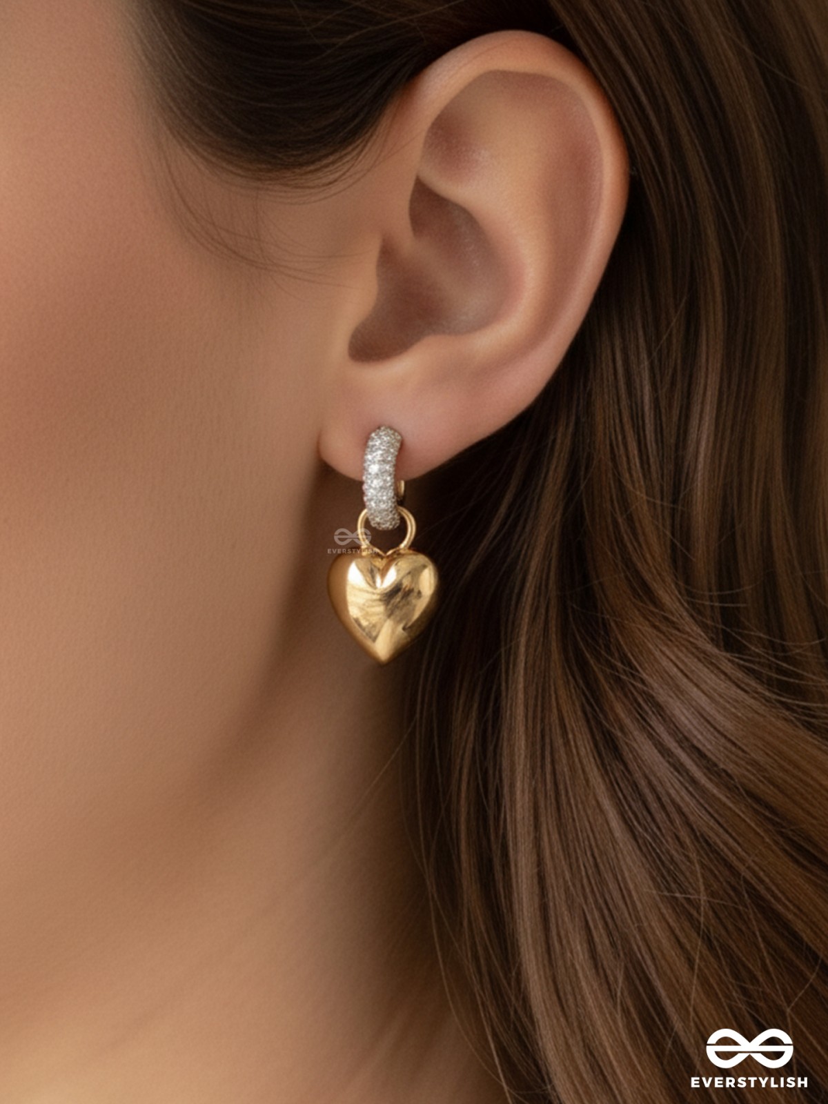 HEART GLOW - DUAL-PLATED ANTI-TARNISH HEART SHAPED LUXURY GOLDEN EARRINGS