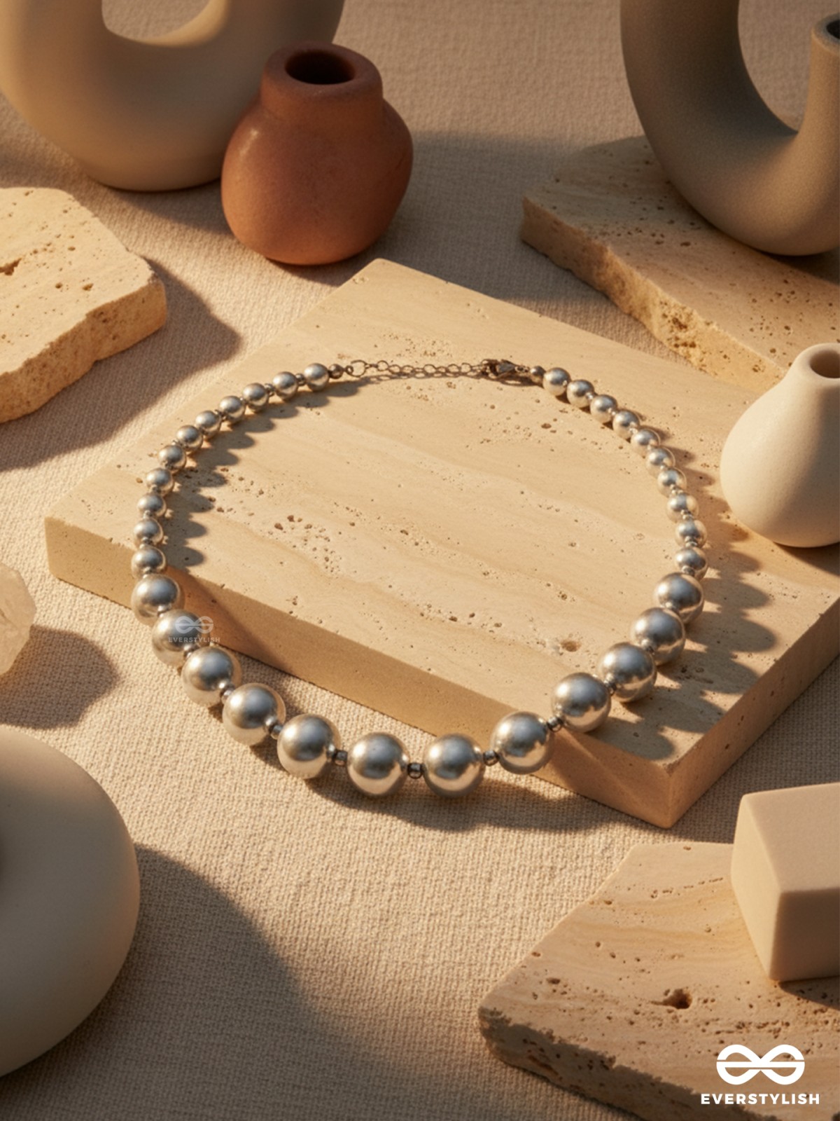 POLISHED ZENITH -  REFINED LUXURY METALLIC BEAD NECKPIECE