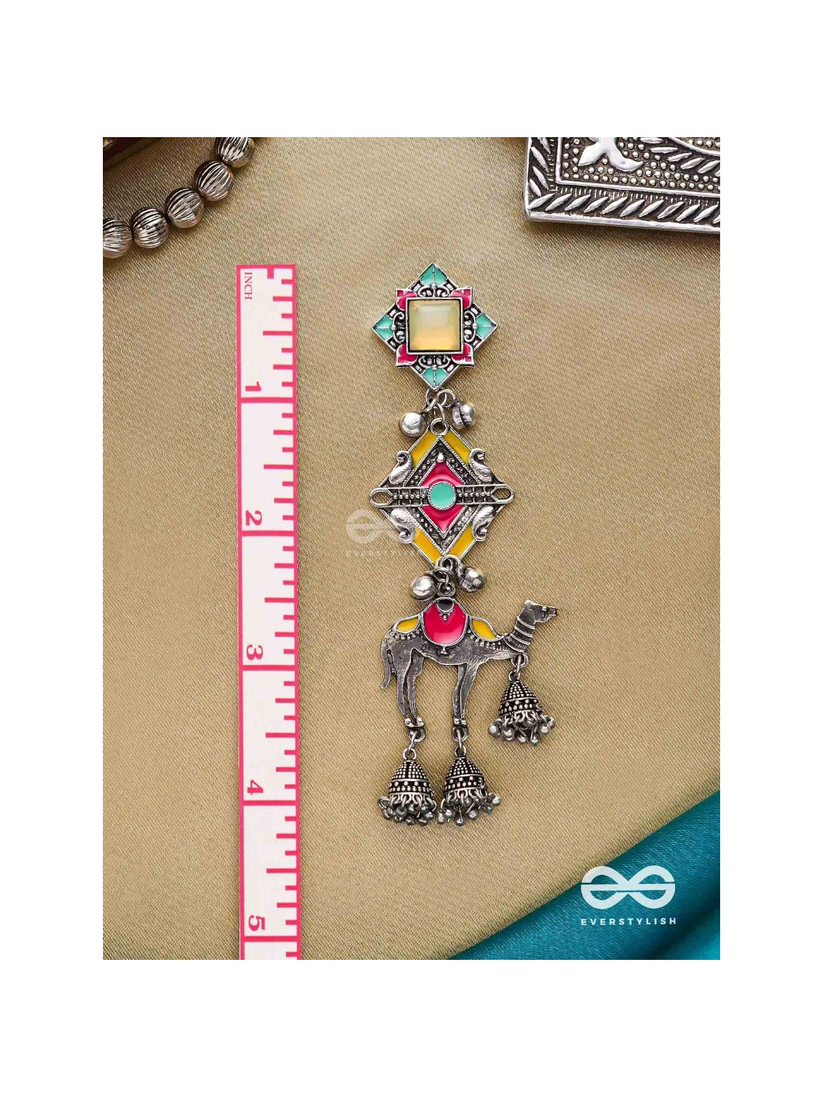 Camel's Charm- Three- Layered oxidized earrings