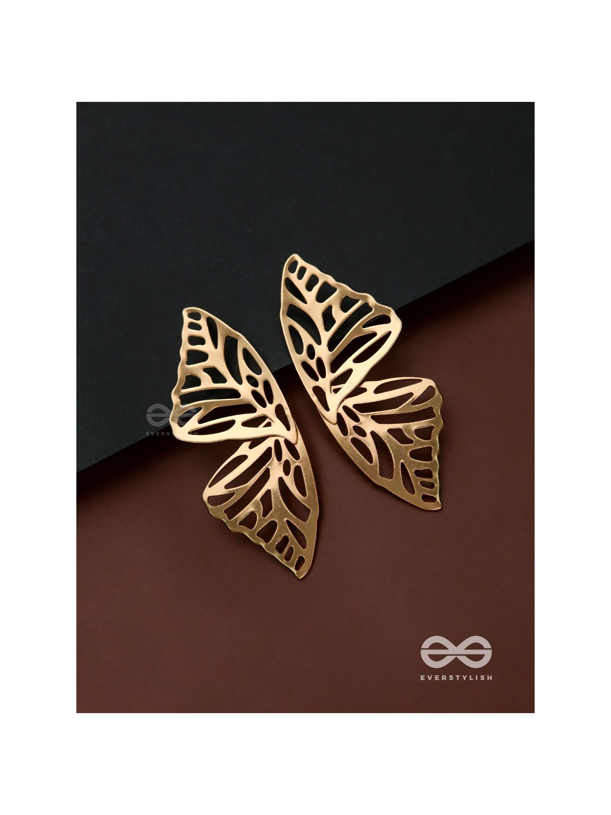 Sunshine waltz - Butterfly platinum finish earrings 