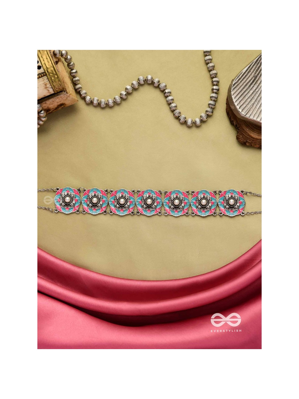 LOTUS DREAM- VIBRANT ENAMELED TRIBAL CHOKER