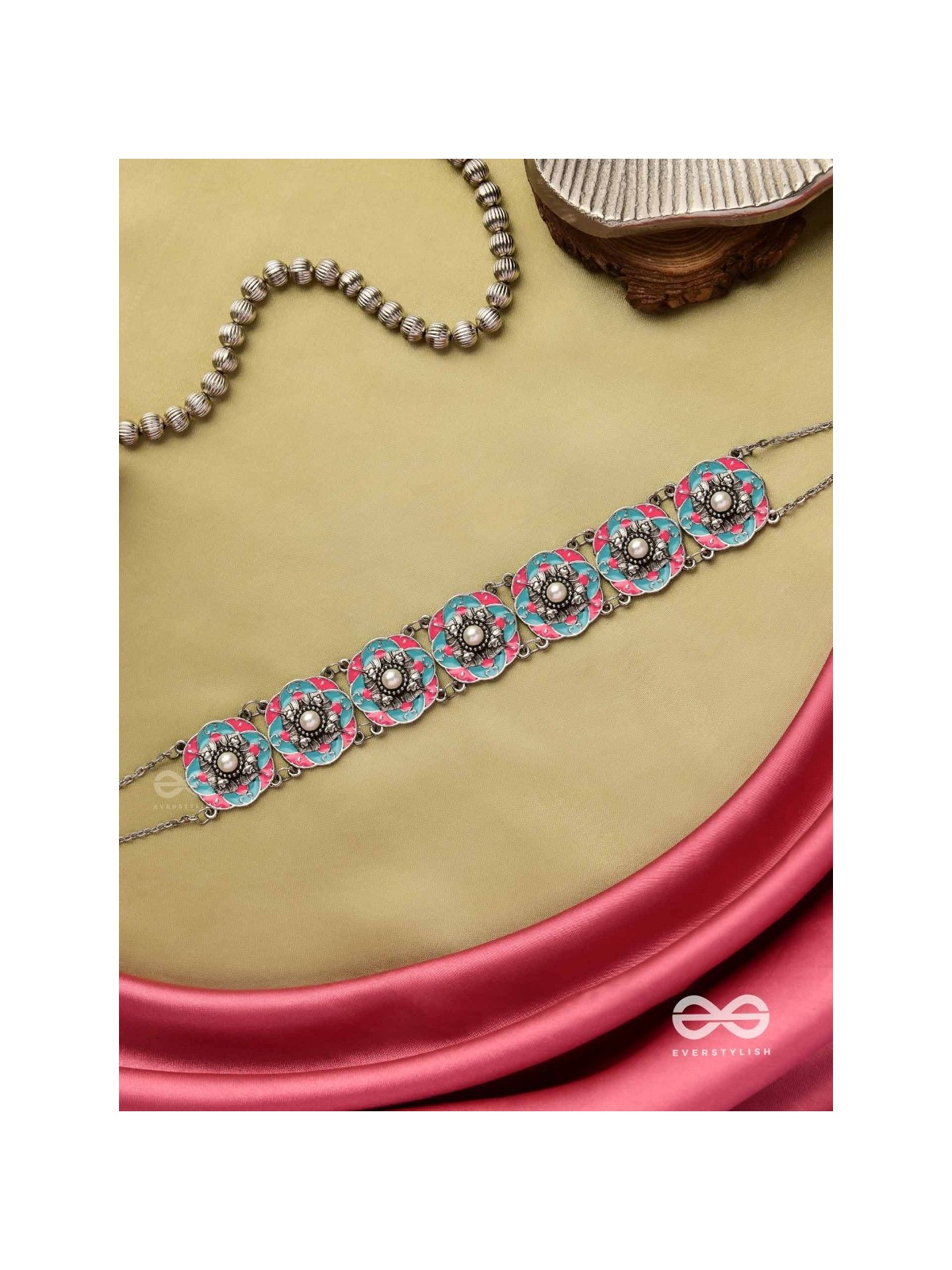 LOTUS DREAM- VIBRANT ENAMELED TRIBAL CHOKER