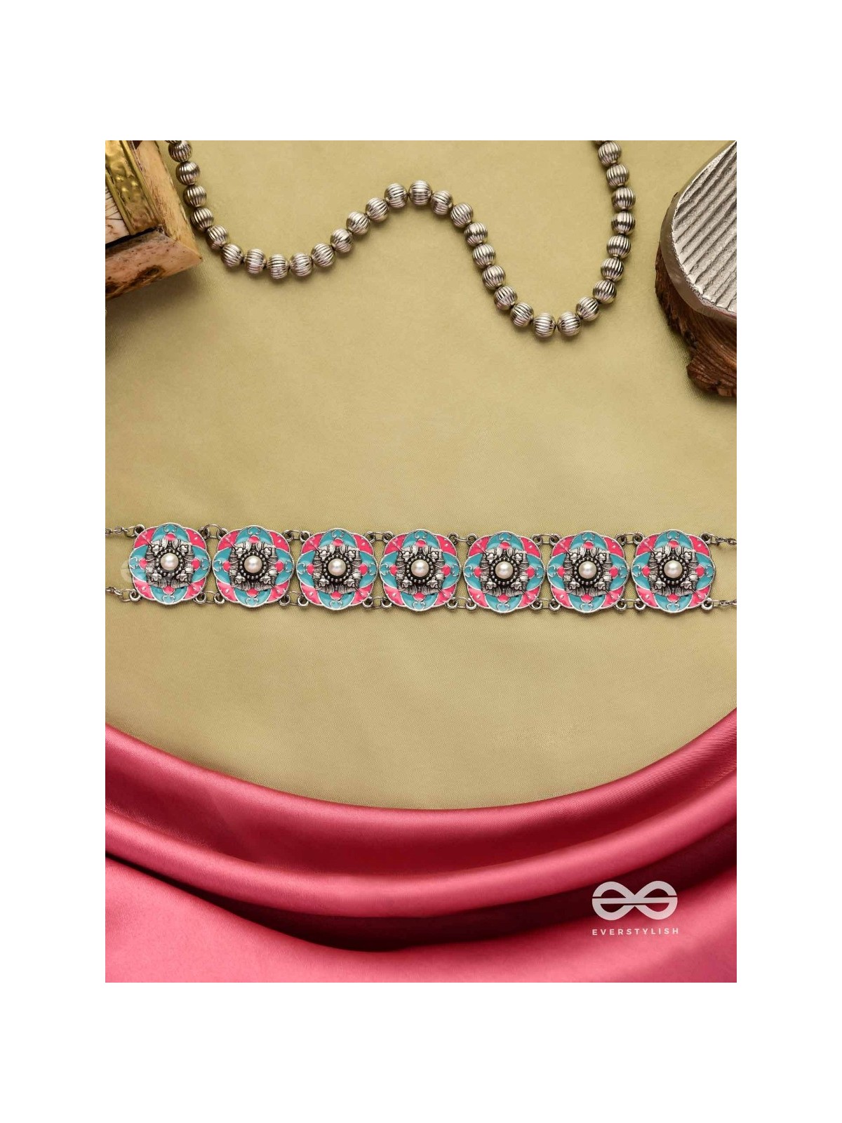 LOTUS DREAM- VIBRANT ENAMELED TRIBAL CHOKER