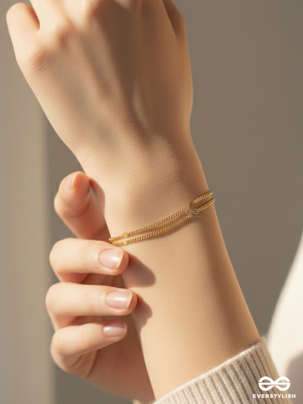 GOLDEN HARMONY - STAINLESS STEEL ANTI-TARNISH DOUBLE CHAIN BRACELET