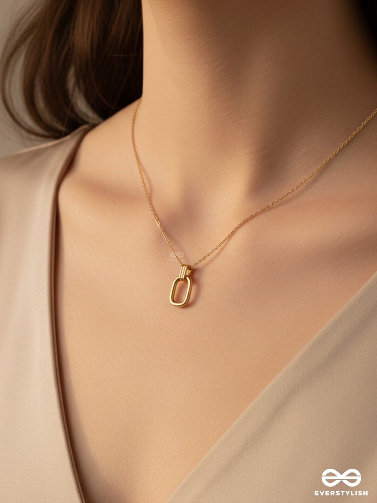 DAINTY DARLING - STAINLESS STEEL ANTI-TARNISH RECTANGLE PENDANT NECKLACE