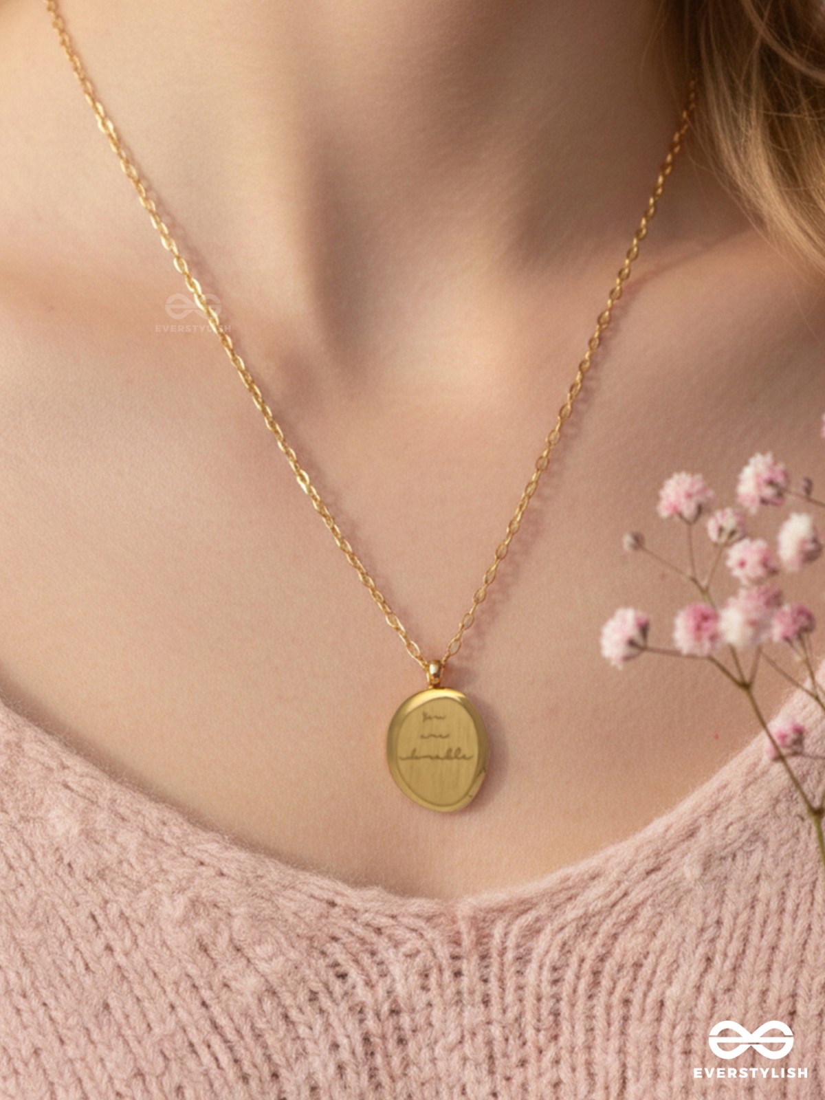 GOLDEN KEEPSAKE - STAINLESS STEEL ANTI-TARNISH ENGRAVED NECKPIECE