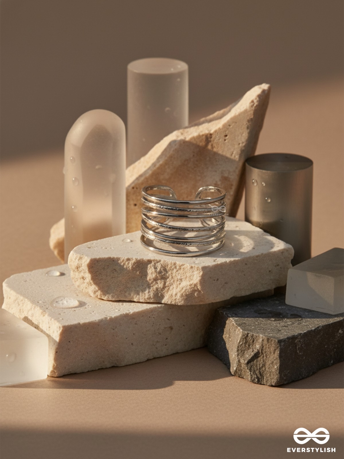 REALM OF INFINITY - STAINLESS STEEL SILVER PLATED HYPOALLERGENIC AND ANTI-TARNISH RING