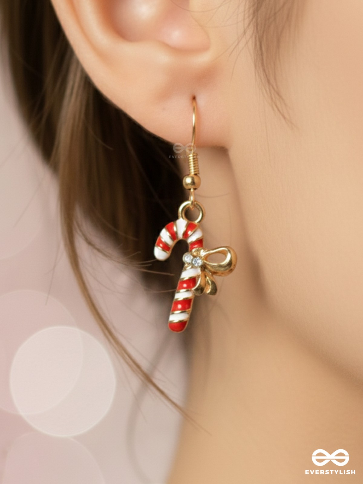 SUGAR SPARKLE - CHRISTMAS INSPIRED CANDY CANE EARRINGS WITH ENAMEL