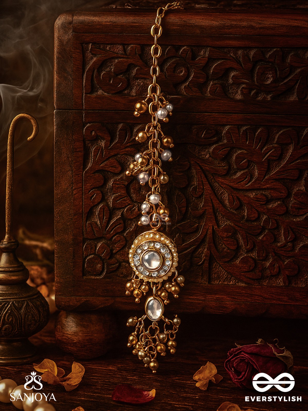 HIRANYA - GOLDEN GRACE - CLASSIC PEARL MAANGTIKA WITH DELICATE GOLD ACCENTS