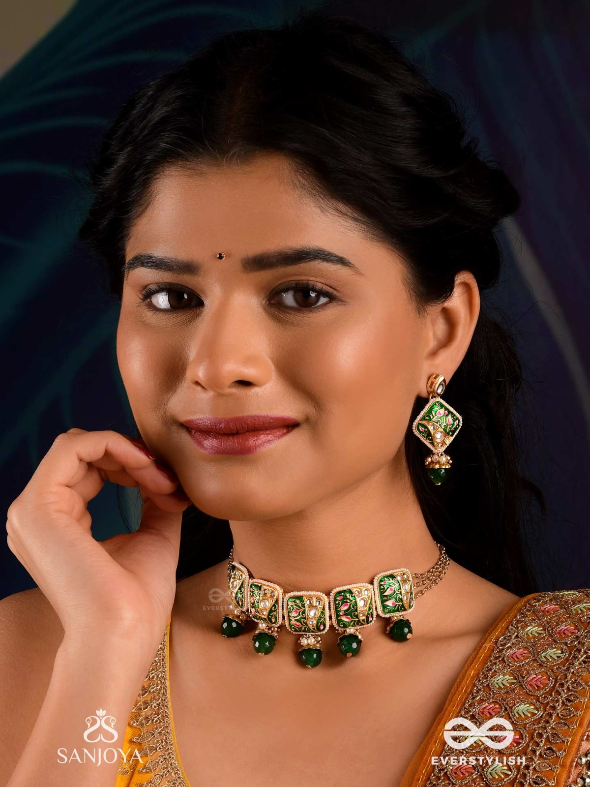 VANASHREE - QUEEN OF THE FOREST- HANDMADE KUNDAN SET WITH NECKLACE AND EARRINGS 