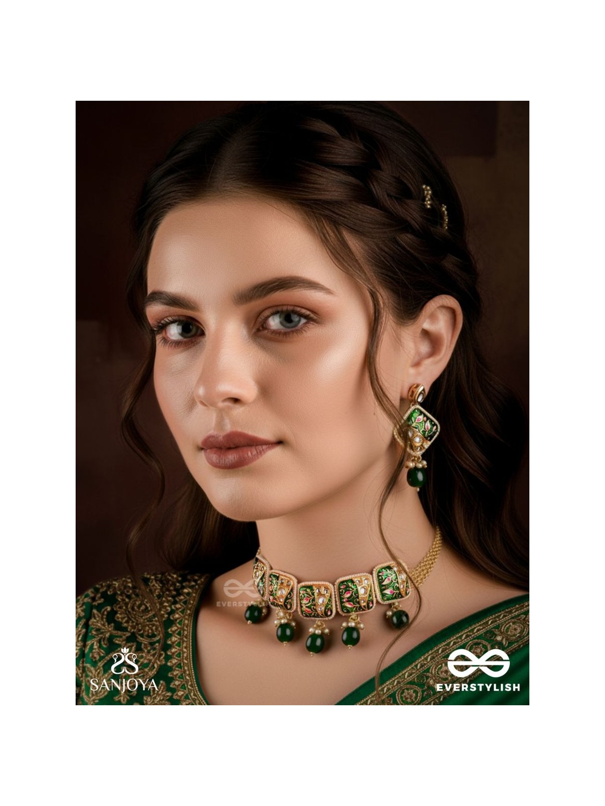 VANASHREE - QUEEN OF THE FOREST- HANDMADE KUNDAN SET WITH NECKLACE AND EARRINGS 