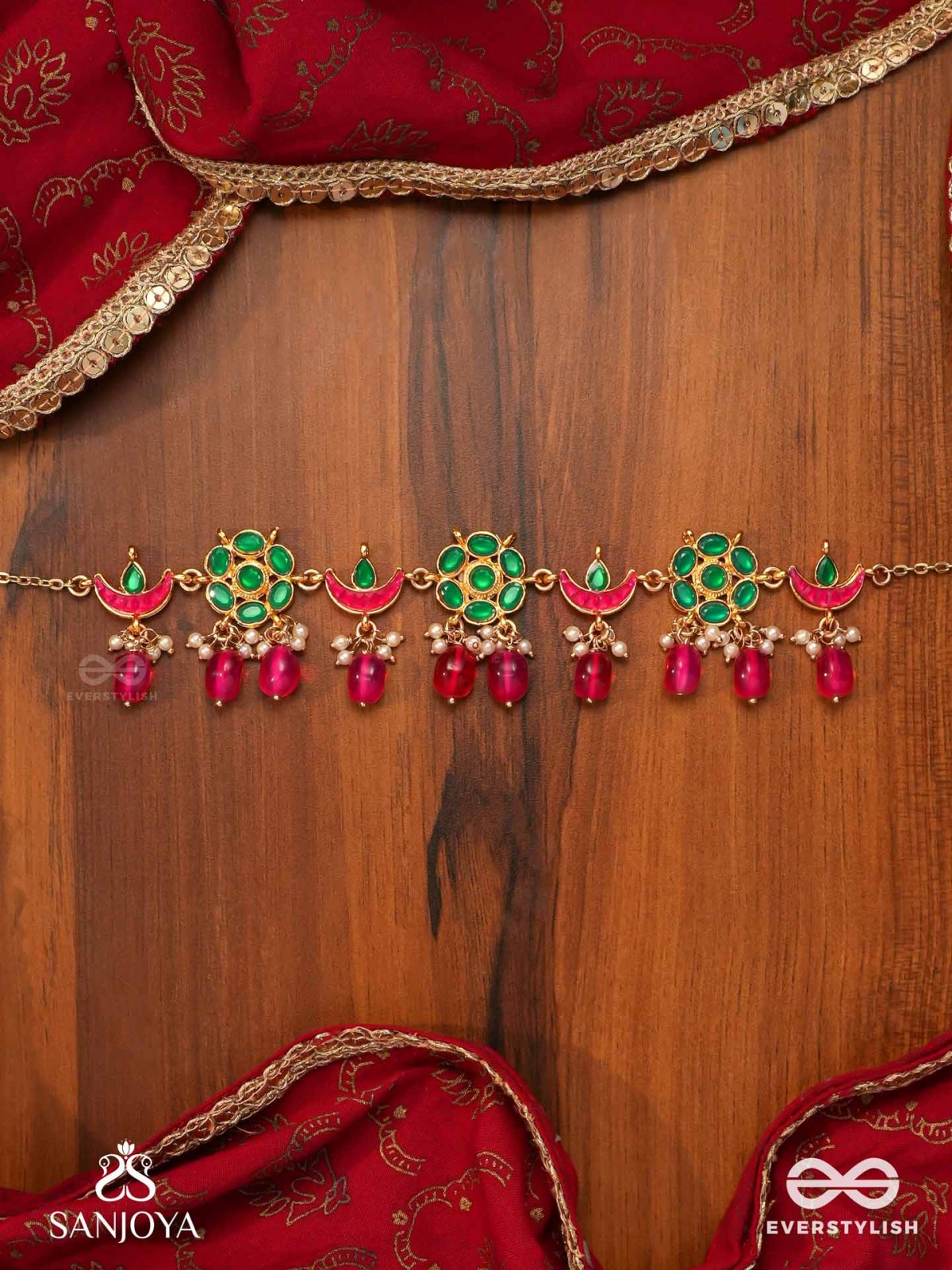 ANURAGA - LOVE’S EMBRACE - HERITAGE-INSPIRED KUNDAN POLKI CHOKER WITH DAINTY BEADED DROPS