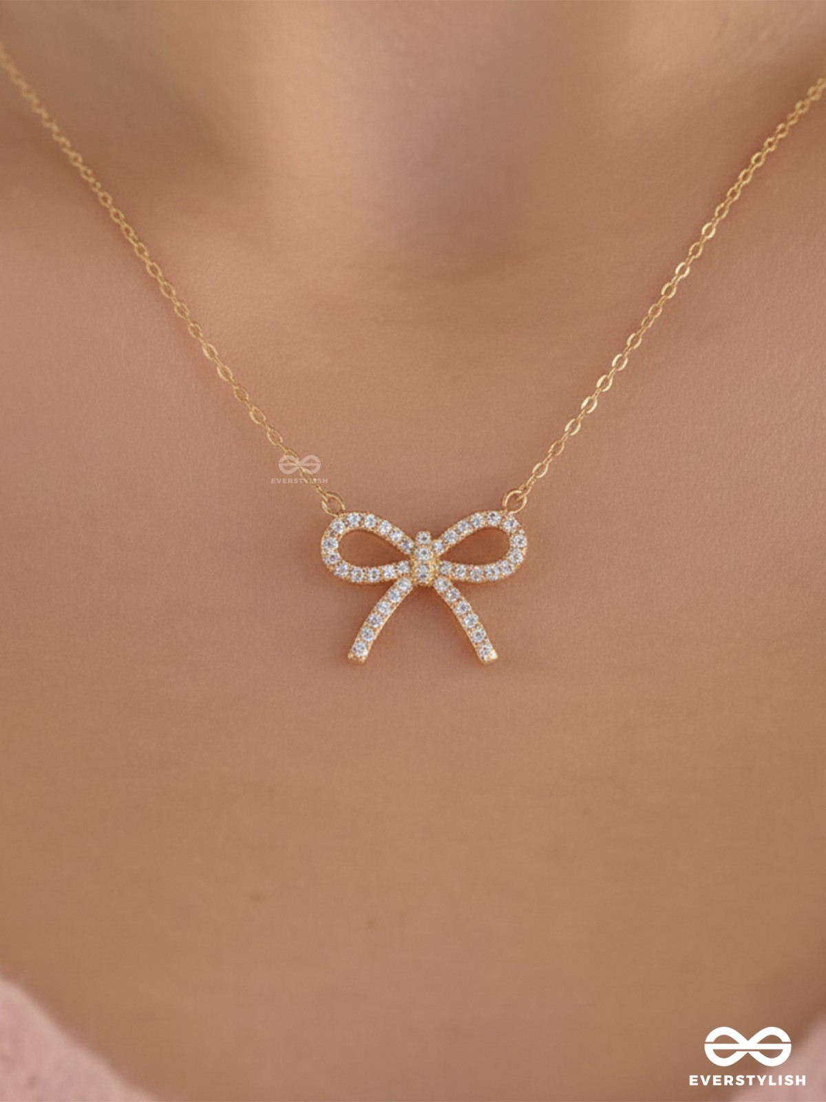 TIED IN GOLD- MINIMALIST BOW NECKPIECE