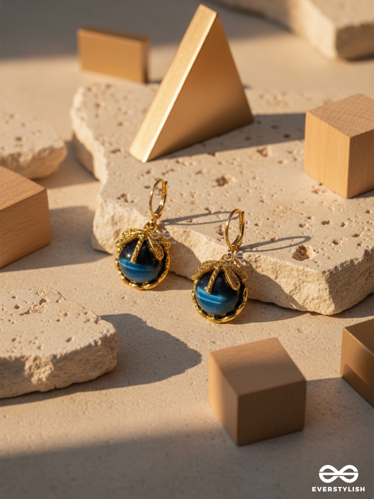 DRAGONFLY TWILIGHT- ELEGANT BLUE STONE EARRINGS