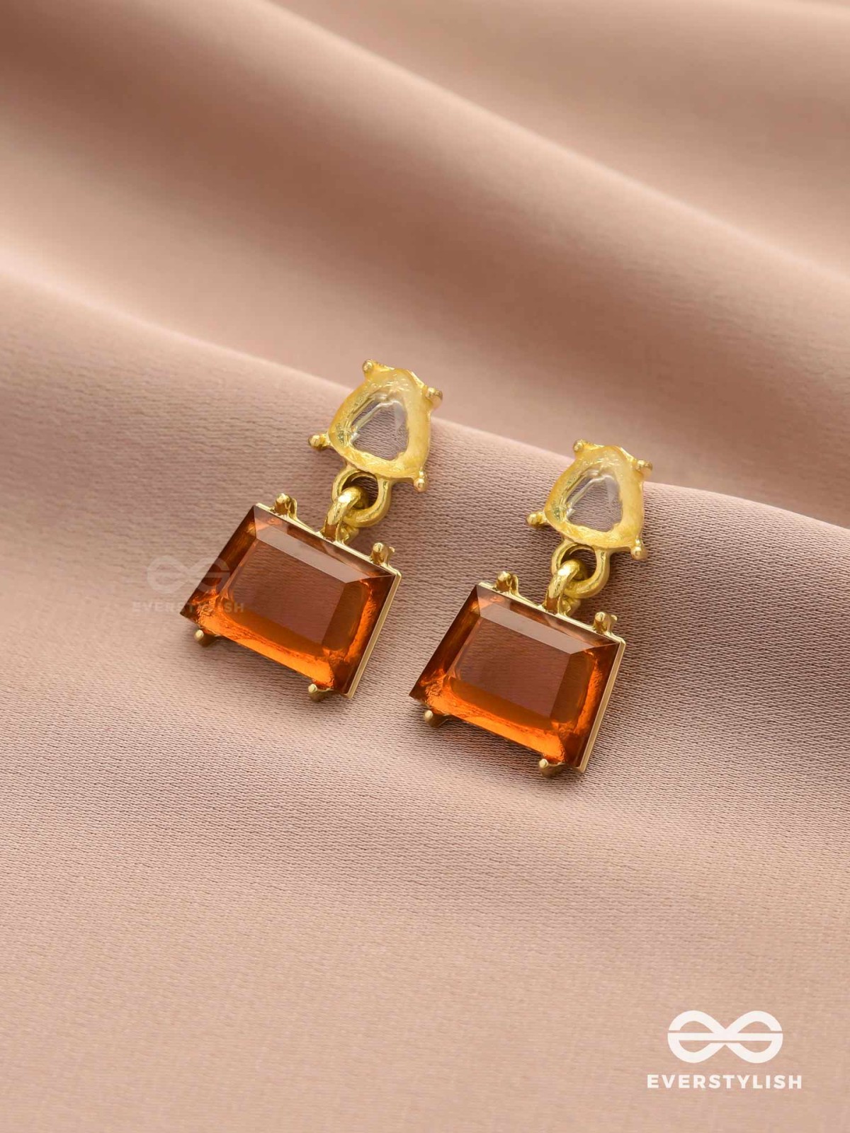 HONEY DROP- ELEGANT DROP EARRINGS WITH WARM AMBER GEMSTONES