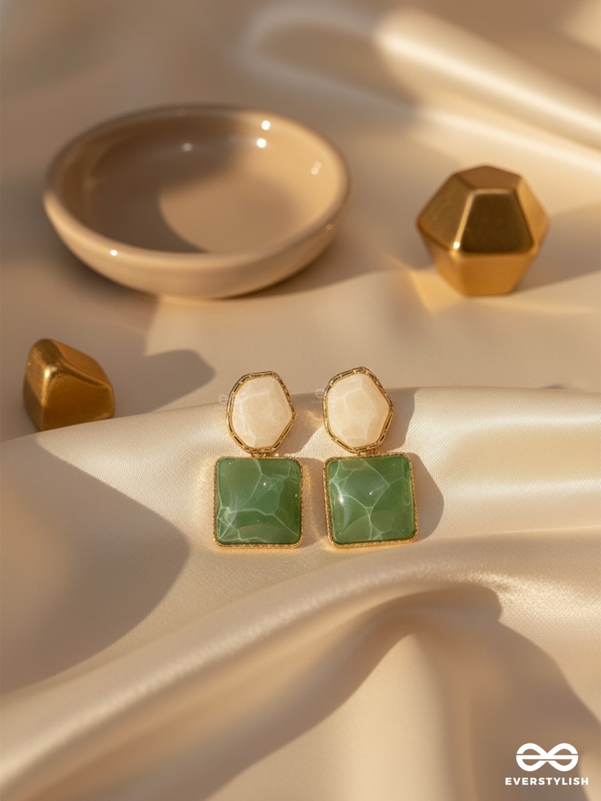 LIME TWIST-  LAYFUL COLORBLOCK EARRINGS