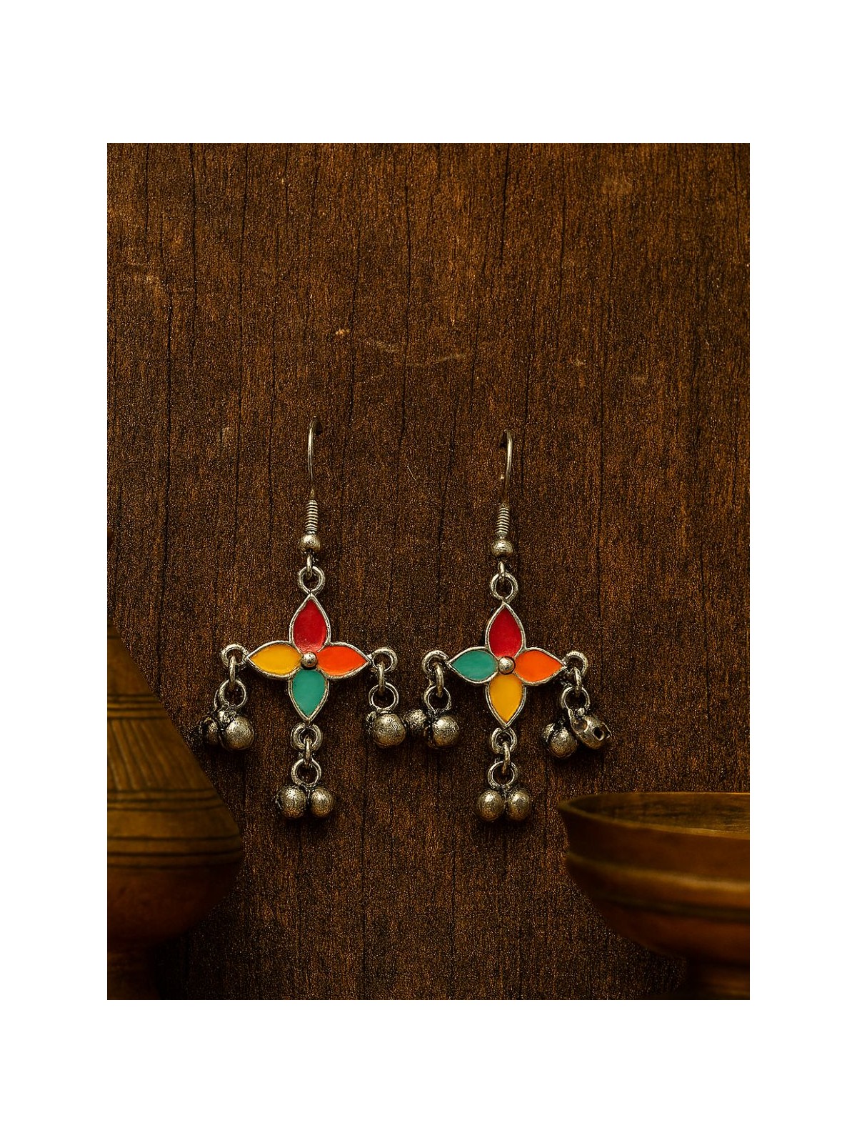 CARNIVAL BLOOM – MULTICOLOR FLORAL EARRINGS 