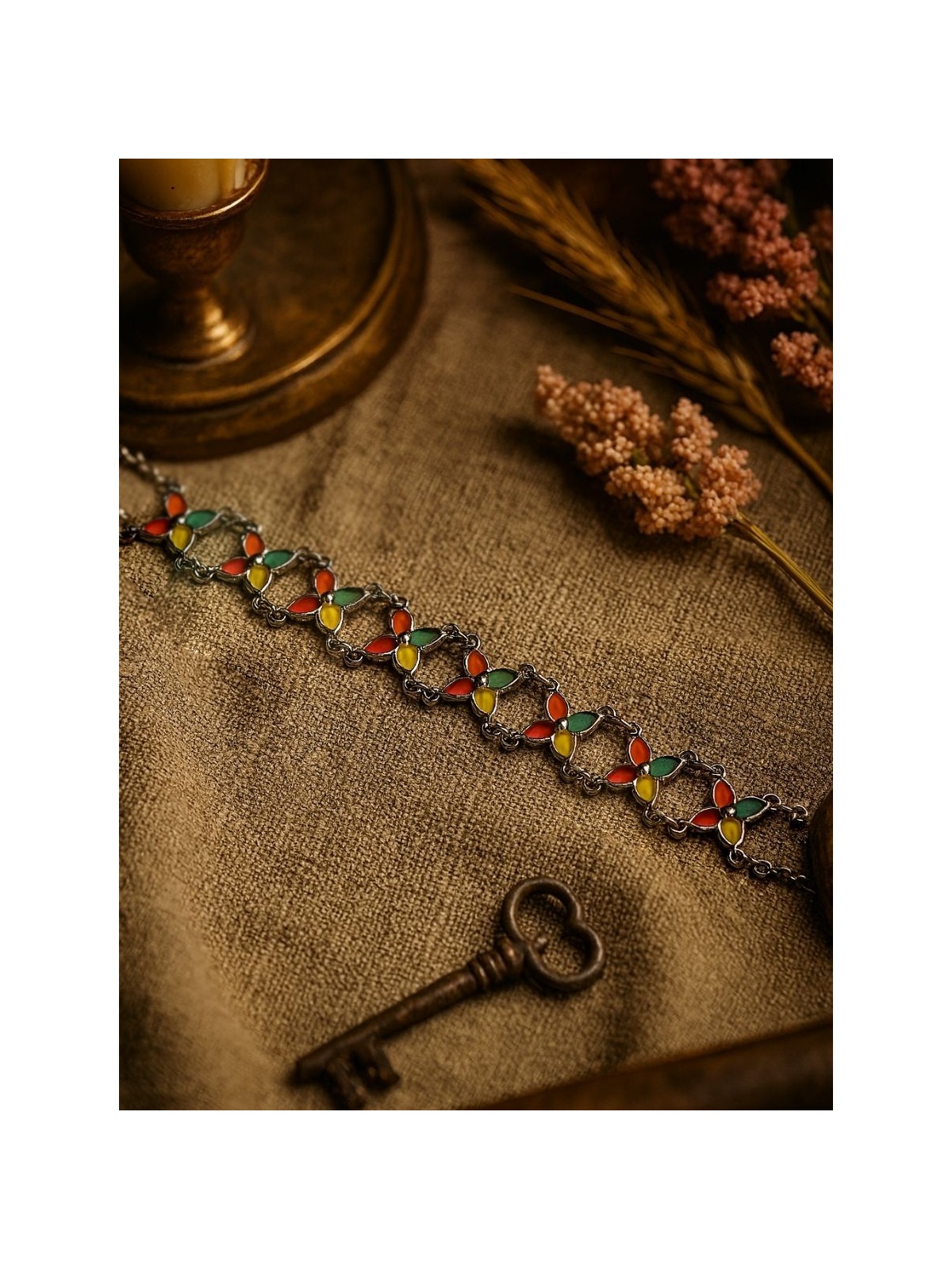 COLOR WHIRL - VIBRANT FLORAL MOTIF CHOKER