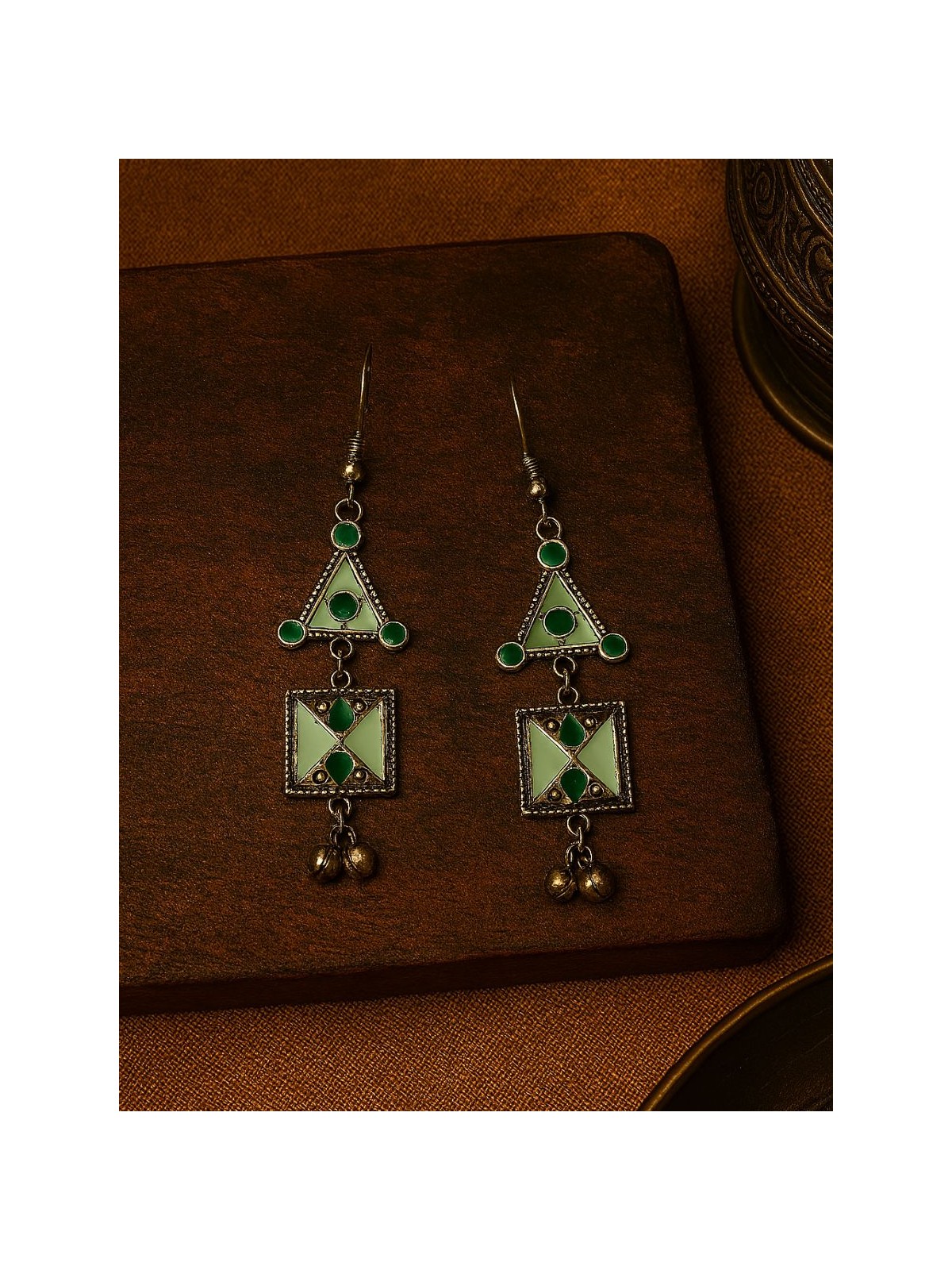 GYPSY MUSE- ENAMELLED OXIDISED EARRINGS