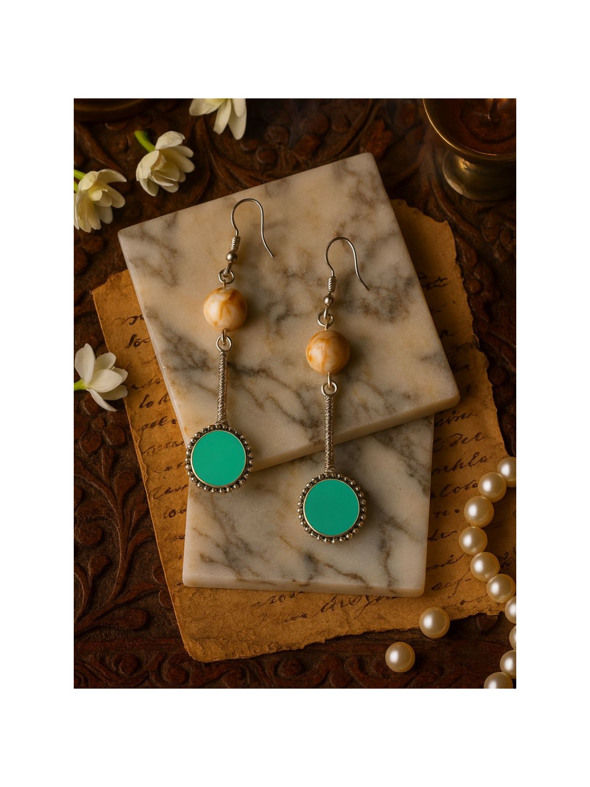 OASIS DROP - OXIDISED LONG EARRINGS