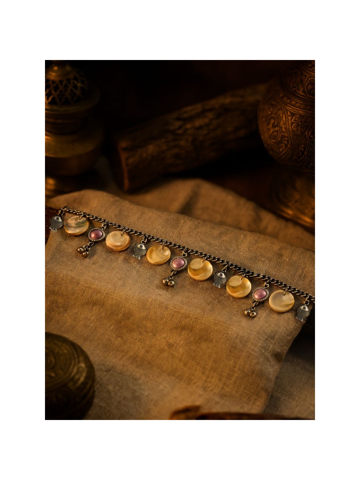 OCEAN CHARM - OXIDISED NECKLACE WITH CHARMS