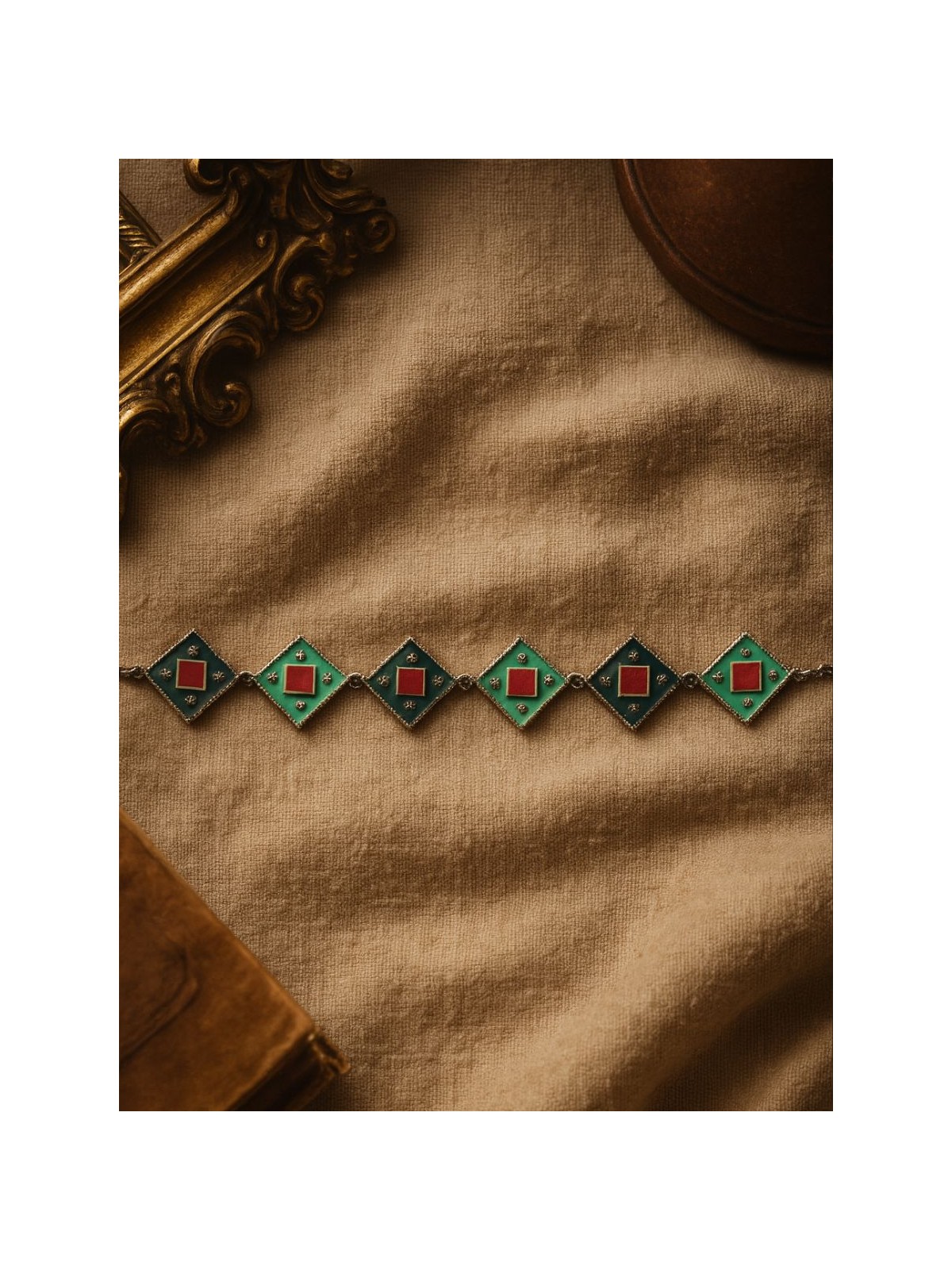 POP GEMS- GEOMETRIC ENAMELLED OXIDISED CHOKER