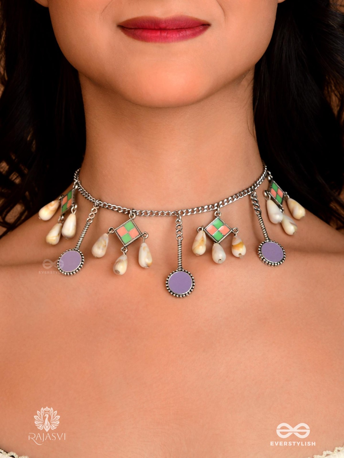 DROPLET DREAM - ENAMELLED CHARM NECKLACE